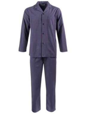 Club Room Men's 2-Pc. Solid Oxford Pajama Set Navy Red NWT